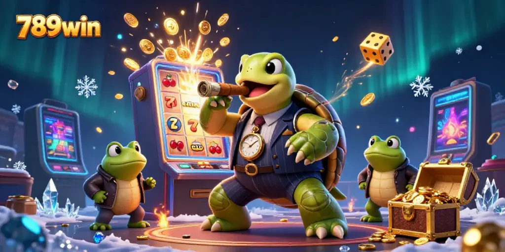 Experience the thrilling charm of 789win with vibrant characters and dynamic casino elements in a rich 3D illustrated scene.