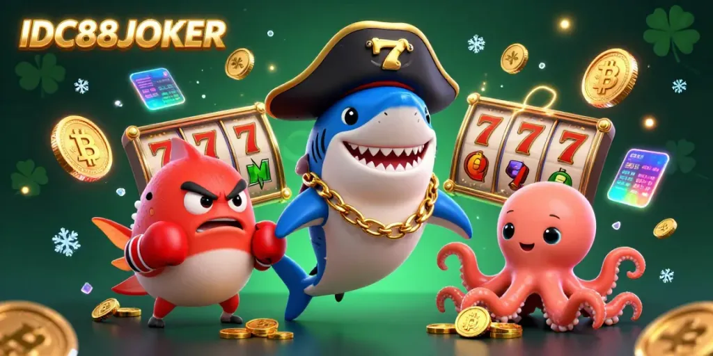 Engage with IDC88JOKER's thrilling slots through an immersive and colorful 3D illustration.