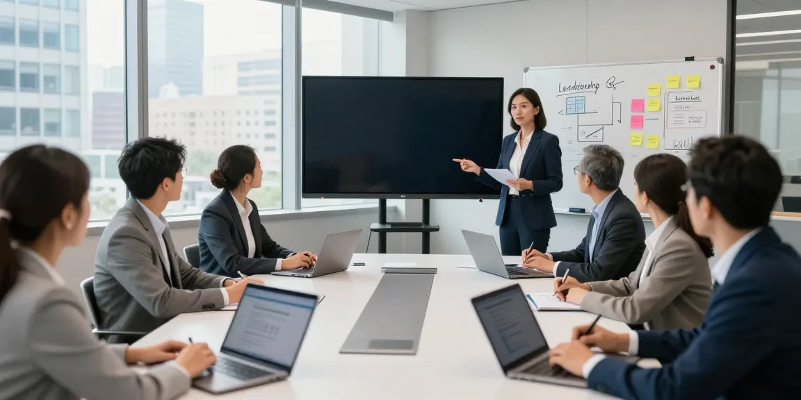 Dynamic executive coaching Connecticut workshop with diverse leaders collaborating in a modern conference room.