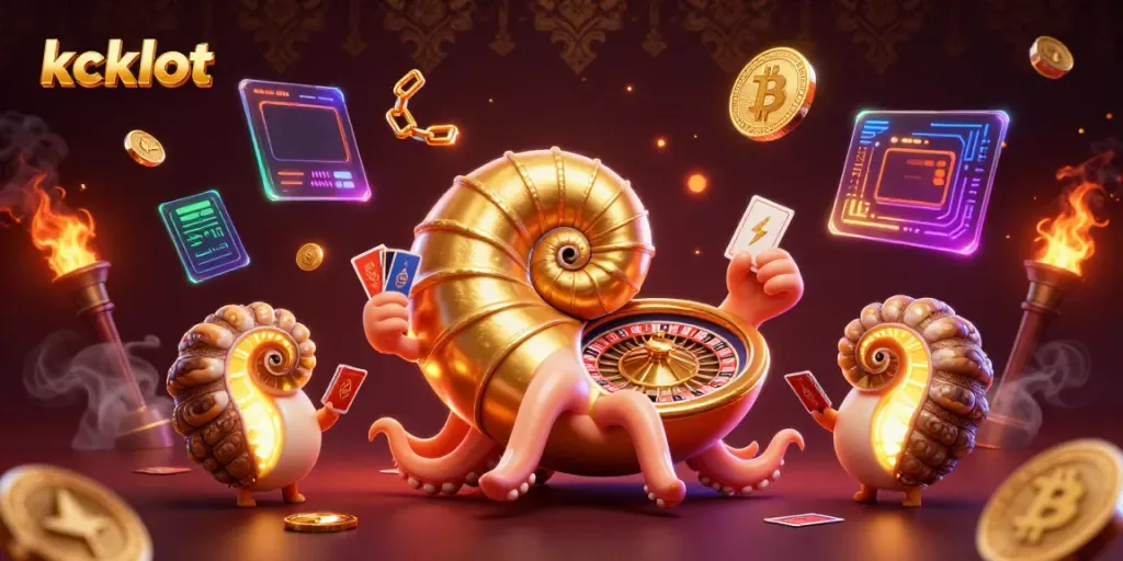 Menangkan taruhan pada kckslot dengan gambar kartun 3D nautilus dan elemen crypto yang menarik.