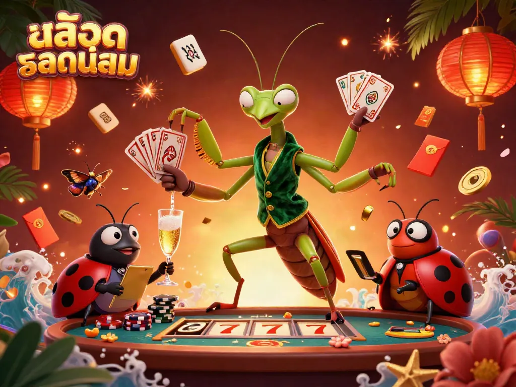 Engage in exciting สล็อตยอดนิยม gaming with a colorful casino scene featuring a card sharp and pit boss.