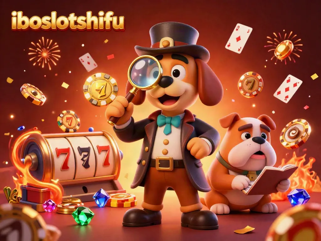 Join the adventure with iboslotshifu as characters uncover golden poker chip clues amid vibrant slot jackpot treasures.