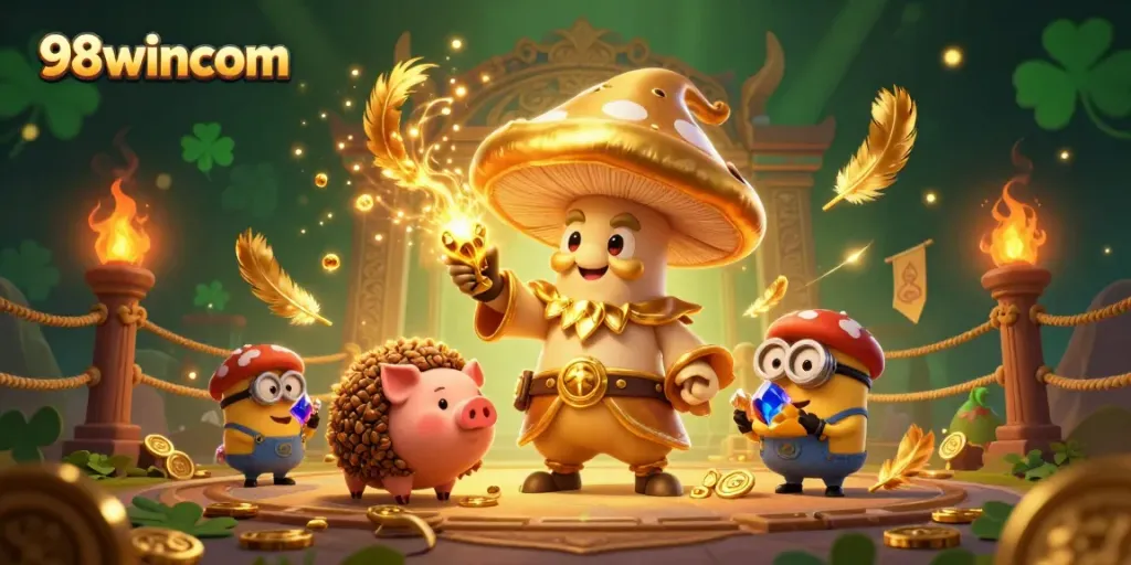 Engage with dynamic gameplay at 98wincom with magical elements and treasure hunting in a vibrant casino atmosphere.