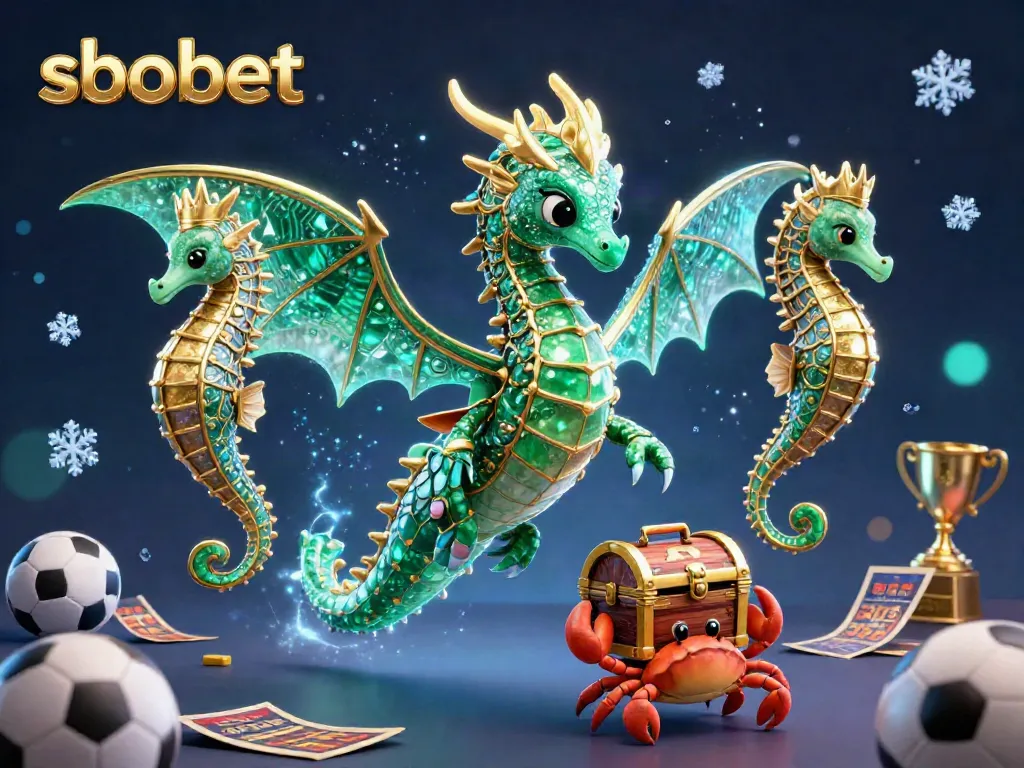 Engage in sbobet sports betting with a dynamic scene featuring a sea dragon and regal sea horses.
