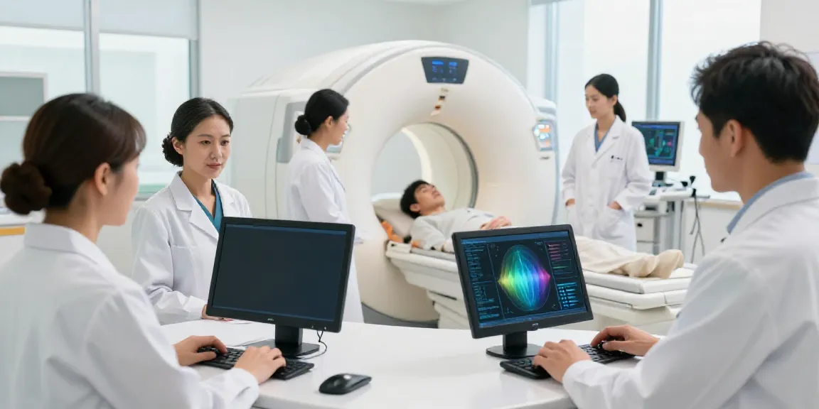 Radiologie Wolfsburg: Modernes Diagnostikzentrum mit Ärzten, die Untersuchungsresultate besprechen.