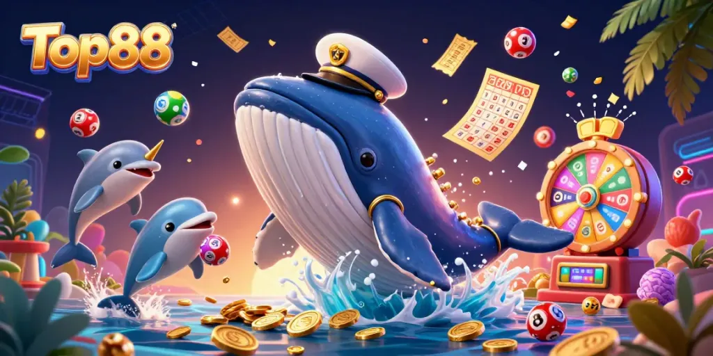 Engage with thrilling games at Top88, showcasing dynamic casino elements and colorful visuals.
