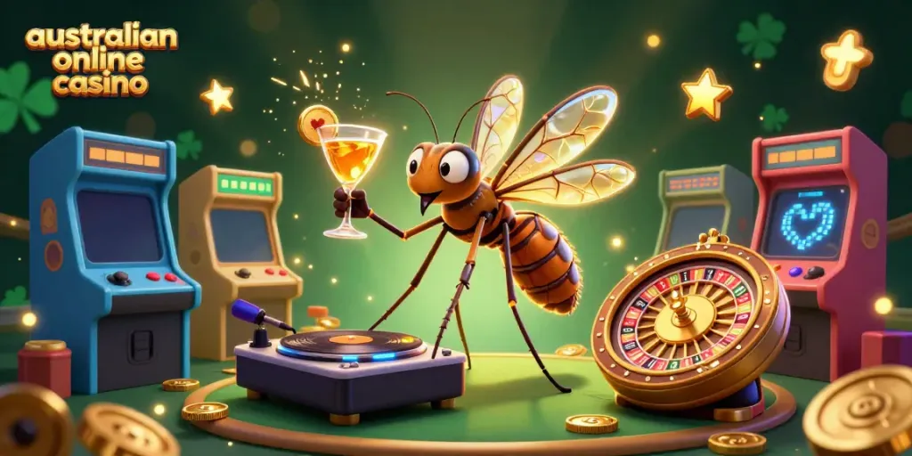 Experience the vibrant world of the australian online casino with engaging characters and colorful game elements.
