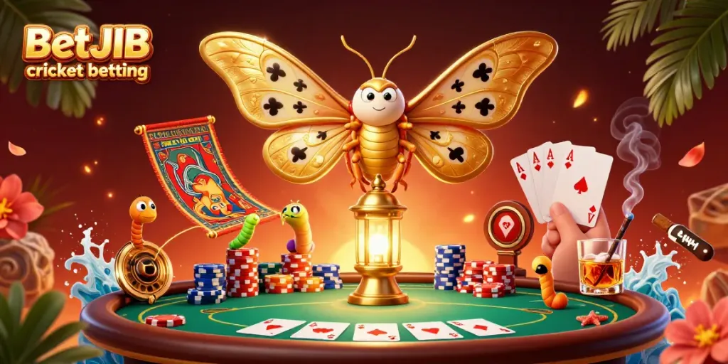 Engage in BetJDB cricket betting with colorful casino elements and dynamic characters.
